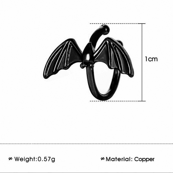 Any 4/$25! Set of 2 Black Bat Adjustable Cuff Earrings - Picture 5 of 7